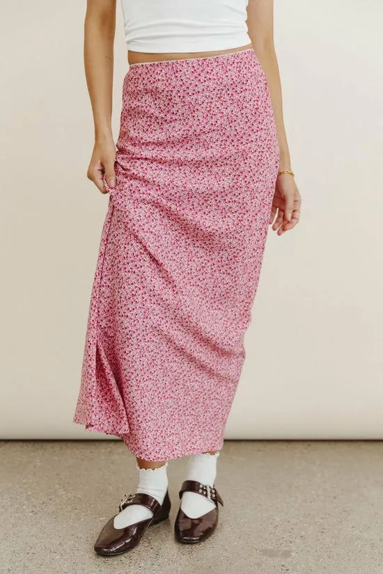 Bohme Angel Floral Maxi Skirt Pink Women Skirts