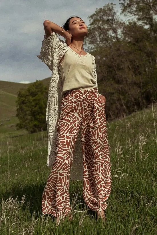 Bohme Annika Printed Pants Brown Women All Bottoms