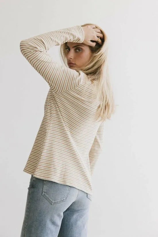 Bohme August Striped Ribbed Top Cream Women Tees and Tanks