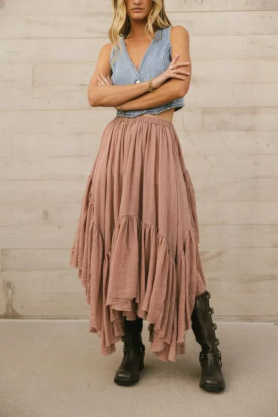 Bohme Augusta Handkerchief Skirt In Rose Rose Women Skirts