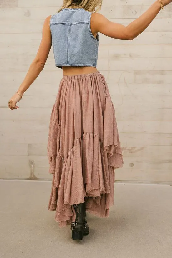 Bohme Augusta Handkerchief Skirt In Rose Rose Women Skirts