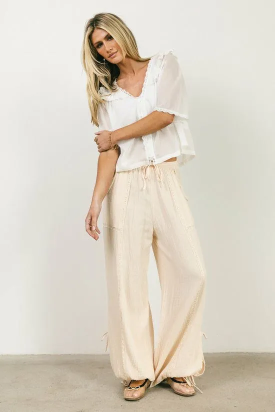 Bohme Avery Crinkle Joggers In Oatmeal Oatmeal Women Loungewear