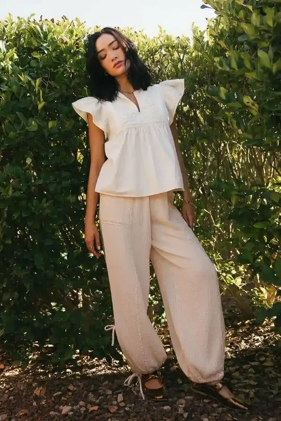Bohme Avery Crinkle Joggers In Oatmeal Oatmeal Women Loungewear