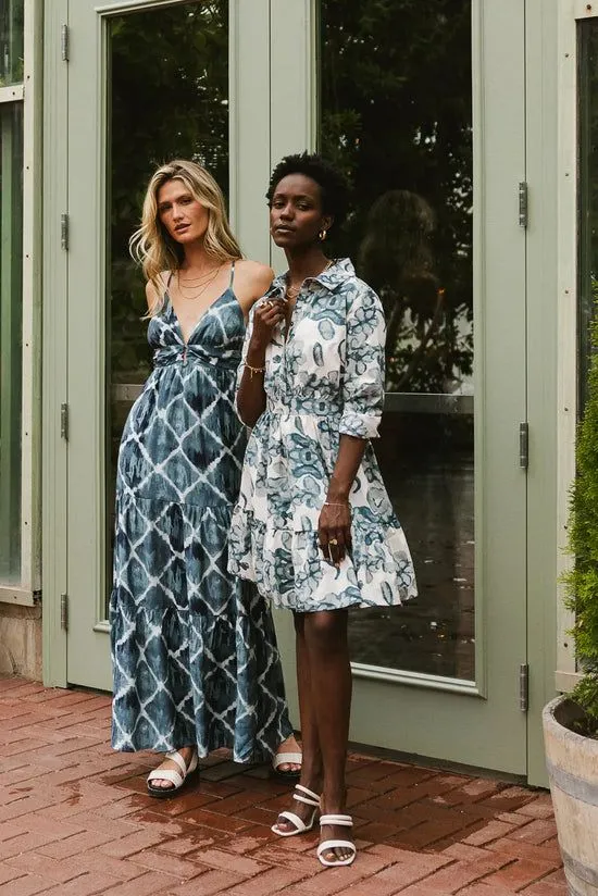 Bohme Azura Printed Maxi Dress Blue Women Dresses