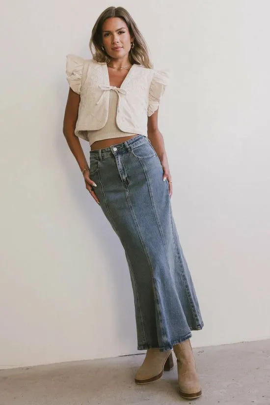 Bohme Azzy Denim Mermaid Skirt Medium Wash Women Skirts
