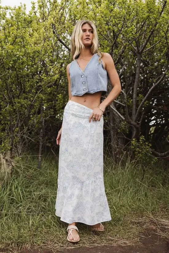 Bohme Bastien Floral Skirt In Blue Blue Women Skirts