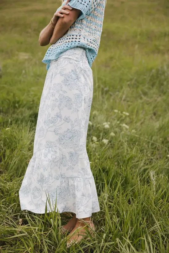 Bohme Bastien Floral Skirt In Blue Blue Women Skirts