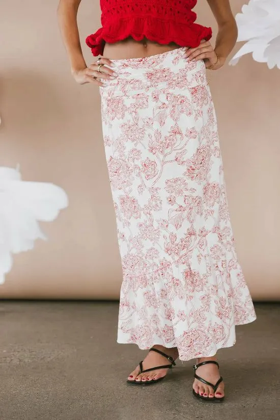 Bohme Bastien Floral Skirt In Rust Rust Women Skirts