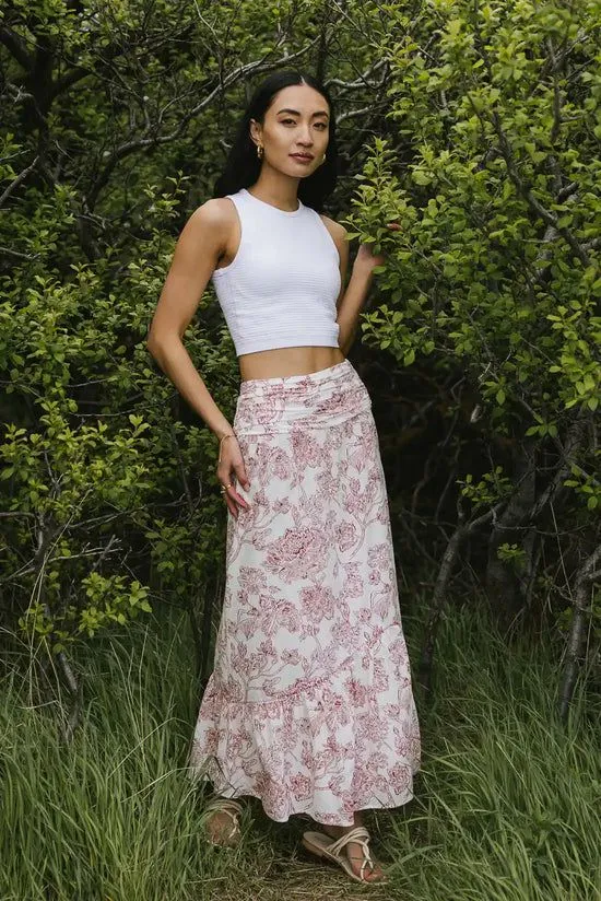 Bohme Bastien Floral Skirt In Rust Rust Women Skirts