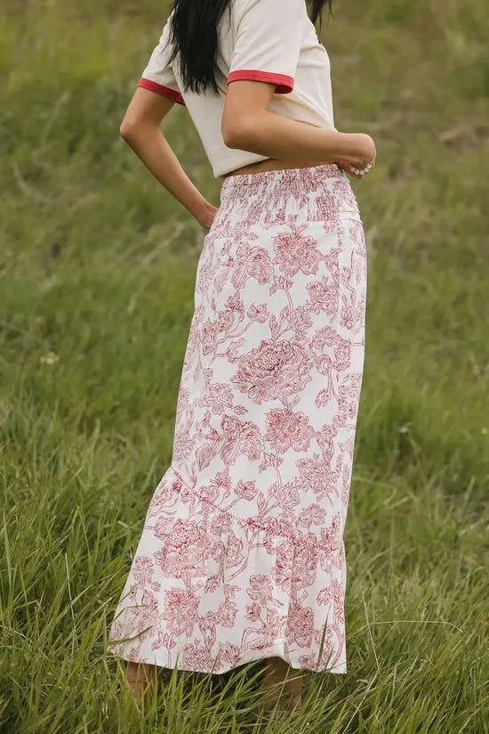 Bohme Bastien Floral Skirt In Rust Rust Women Skirts