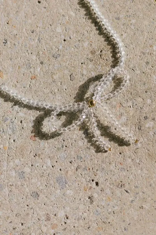 Bohme Beaded Bow Choker In White White Women Jewelry Bohme Beaded Bow Choker In White White Women Jewelry