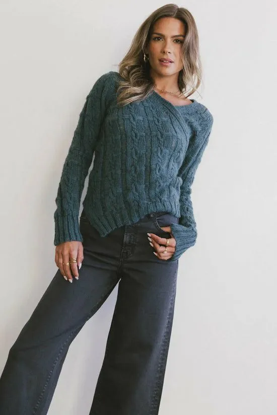 Bohme Bentley Knit Sweater Teal Women Sweaters