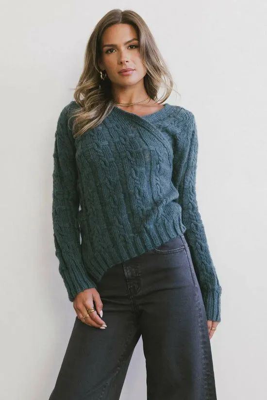 Bohme Bentley Knit Sweater Teal Women Sweaters