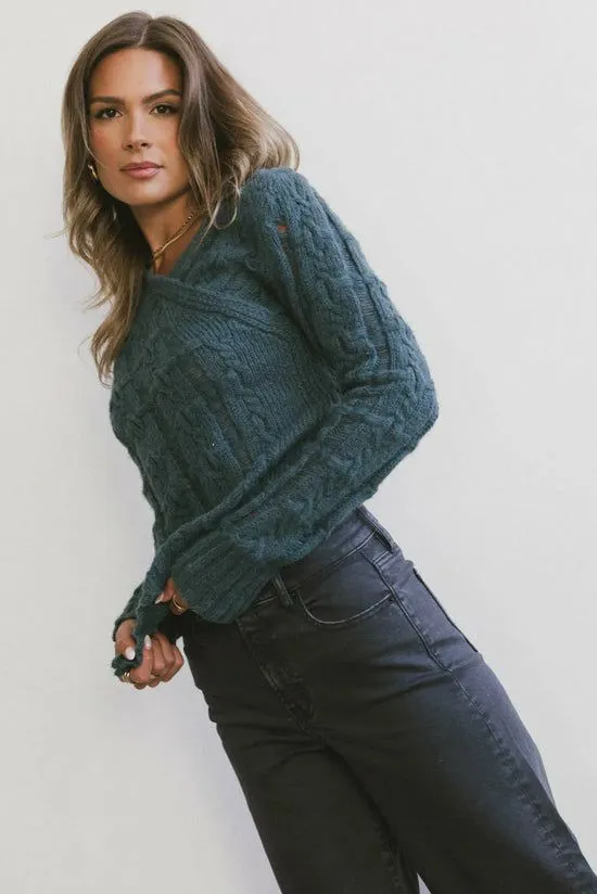 Bohme Bentley Knit Sweater Teal Women Sweaters