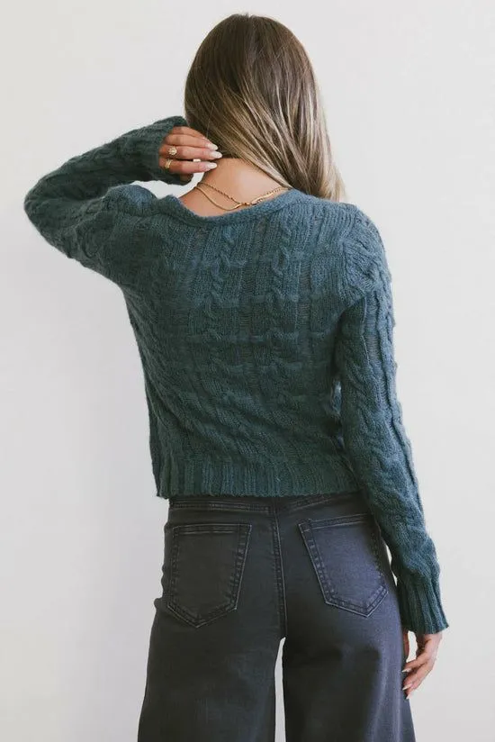 Bohme Bentley Knit Sweater Teal Women Sweaters