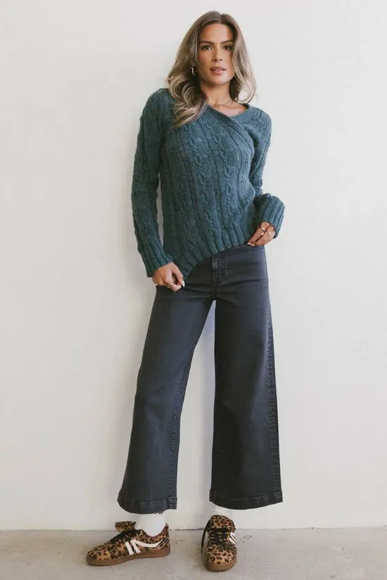 Bohme Bentley Knit Sweater Teal Women Sweaters