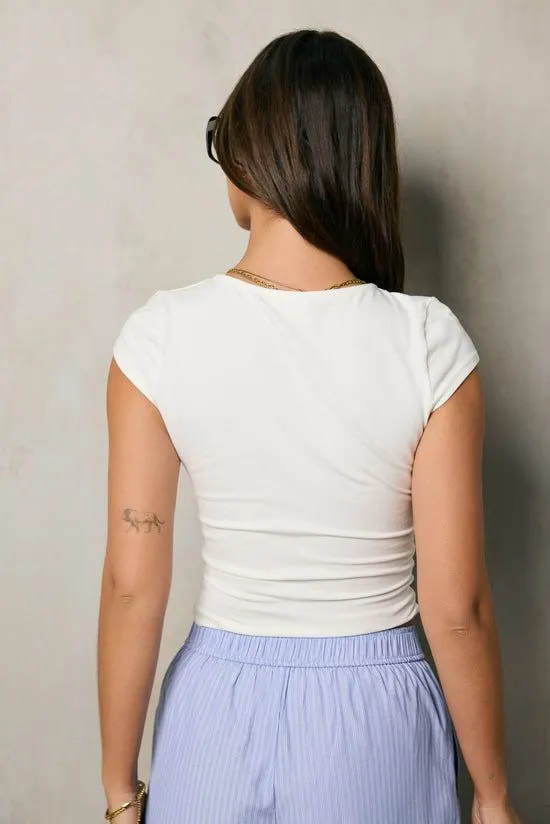 Bohme Betty Basic Knit Top In Ivory Ivory Women Tees and Tanks