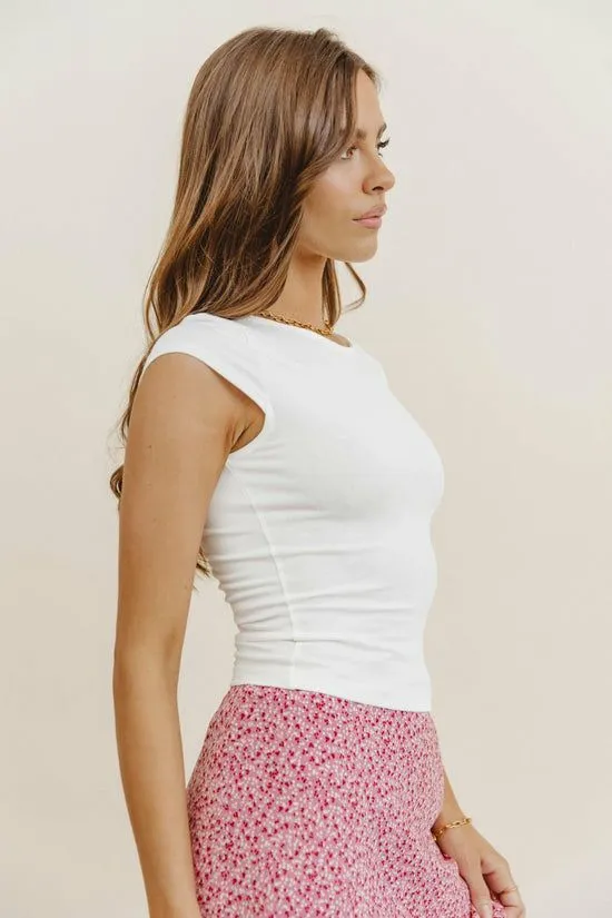 Bohme Betty Basic Knit Top In Ivory Ivory Women Tees and Tanks