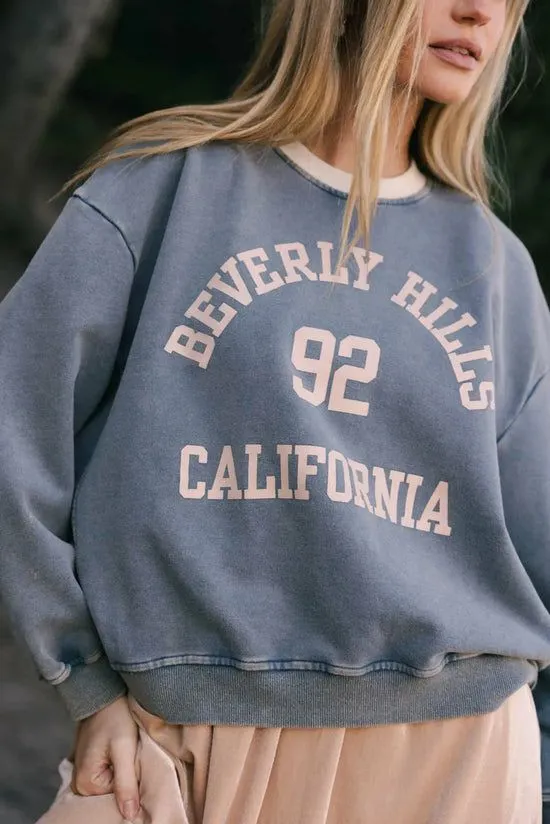 Bohme Beverly Hills Crew Neck Navy Women Sweaters