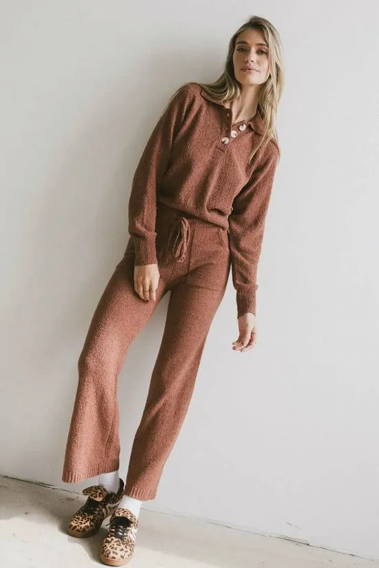 Bohme Breck Knit Sweater In Brick Brick Women Loungewear