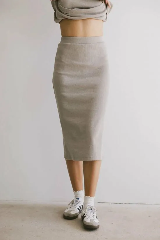 Bohme Calais Ribbed Skirt In Taupe Taupe Women Skirts