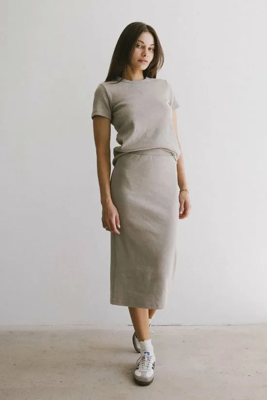 Bohme Calais Ribbed Skirt In Taupe Taupe Women Skirts