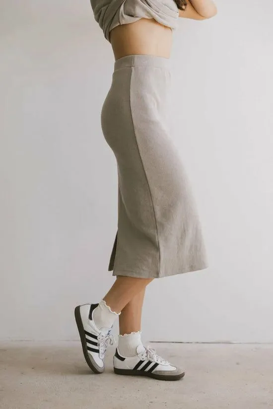 Bohme Calais Ribbed Skirt In Taupe Taupe Women Skirts