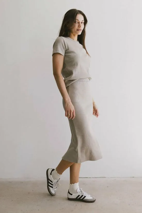 Bohme Calais Ribbed Skirt In Taupe Taupe Women Skirts