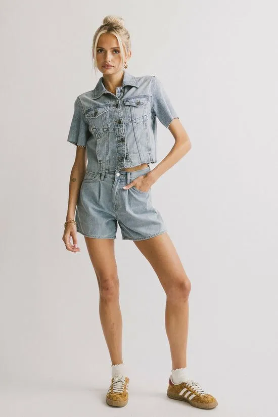 Bohme Carmie Light Wash Denim Top Light Wash Women Tops