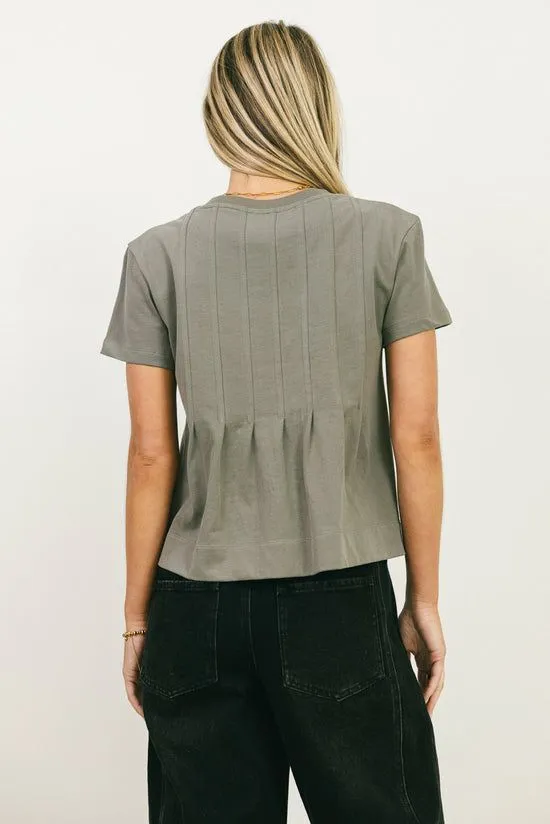 Bohme Cattelain Pleated Top In Charcoal Charcoal Women Tees and Tanks