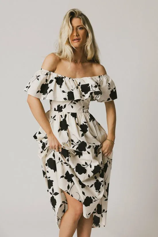 Bohme Chaney Floral Midi Dress Natural Women Dresses