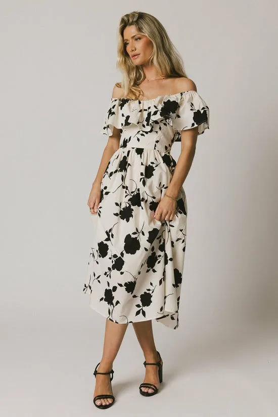 Bohme Chaney Floral Midi Dress Natural Women Dresses