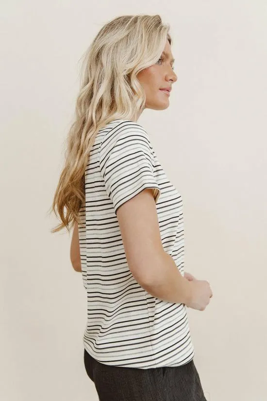 Bohme Christopher Striped Tee In Black Black Women Tees and Tanks