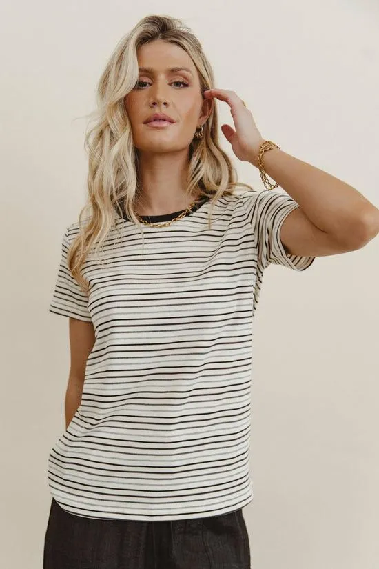 Bohme Christopher Striped Tee In Black Black Women Tees and Tanks