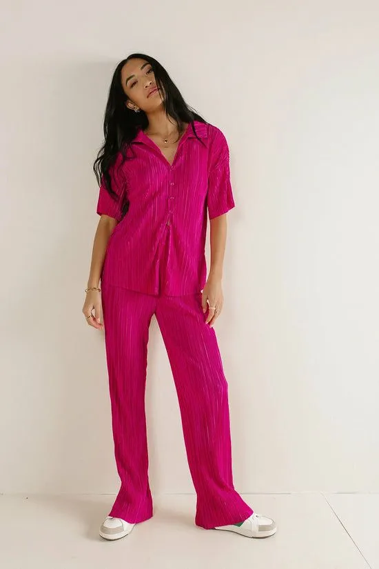 Bohme Clara Ribbed Pants In Pink Pink Women All Bottoms