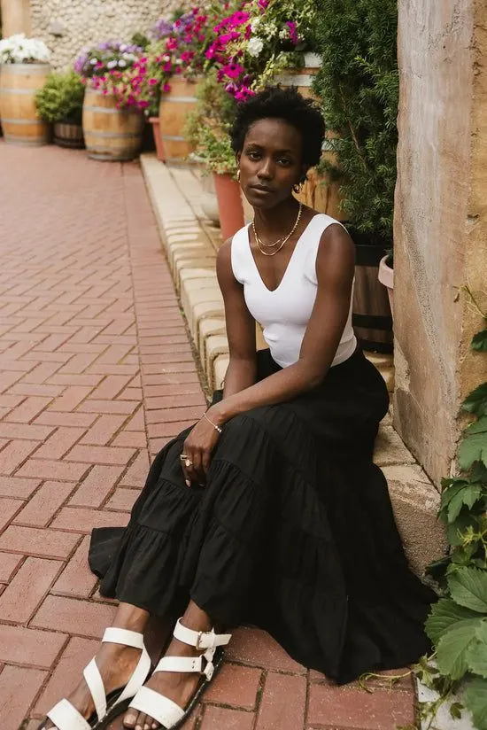 Bohme Cody Ann Tiered Skirt In Black Black Women Skirts