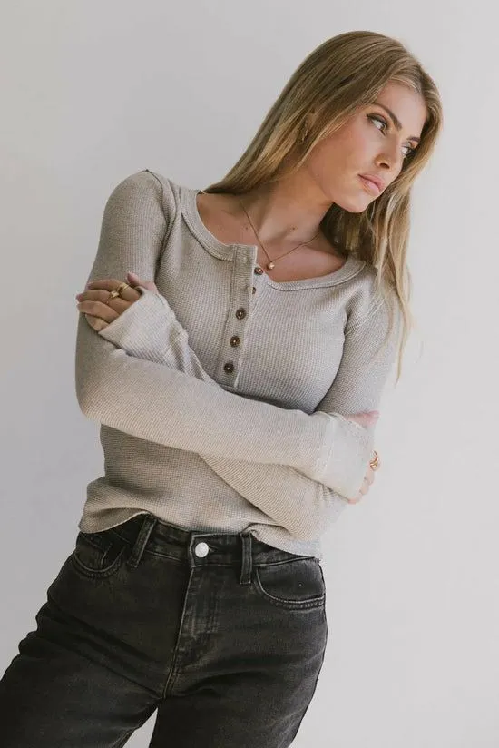 Bohme Conrad Fitted Waffle Tee In Heathered Black Heathered Black Women Essentials