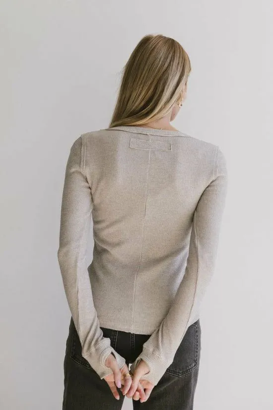 Bohme Conrad Fitted Waffle Tee In Heathered Black Heathered Black Women Essentials