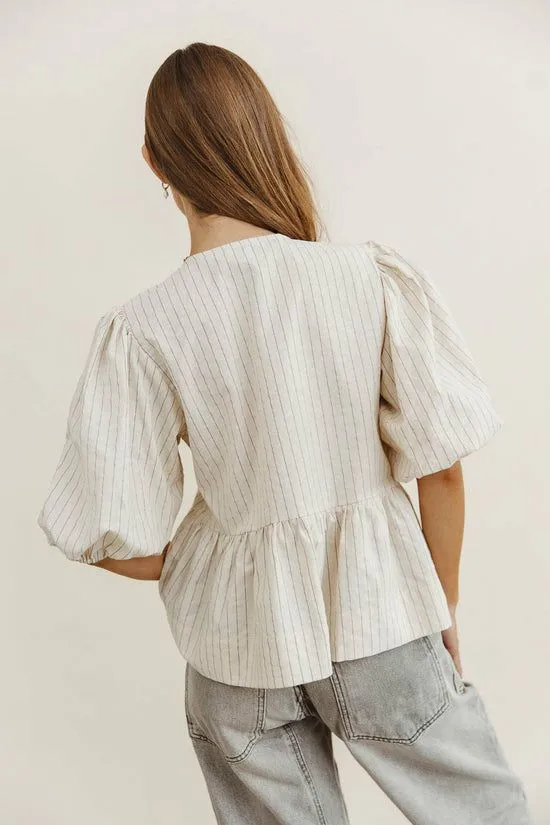 Bohme Corey Peplum Top In Tan Tan Women Blouses