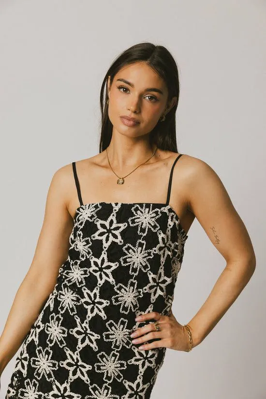 Bohme Cory Embroidered Mini Dress Black Women Dresses