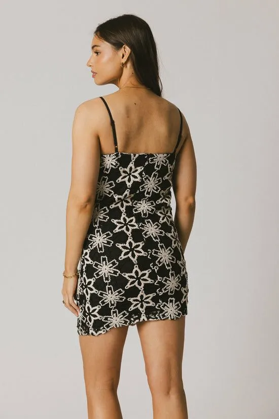 Bohme Cory Embroidered Mini Dress Black Women Dresses