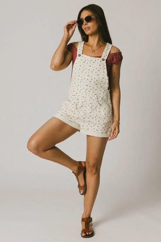 Bohme Danette Floral Overalls Ecru Women Jumpsuits and Overalls