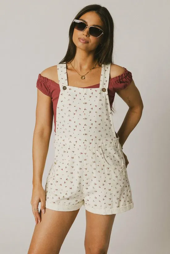 Bohme Danette Floral Overalls Ecru Women Jumpsuits and Overalls