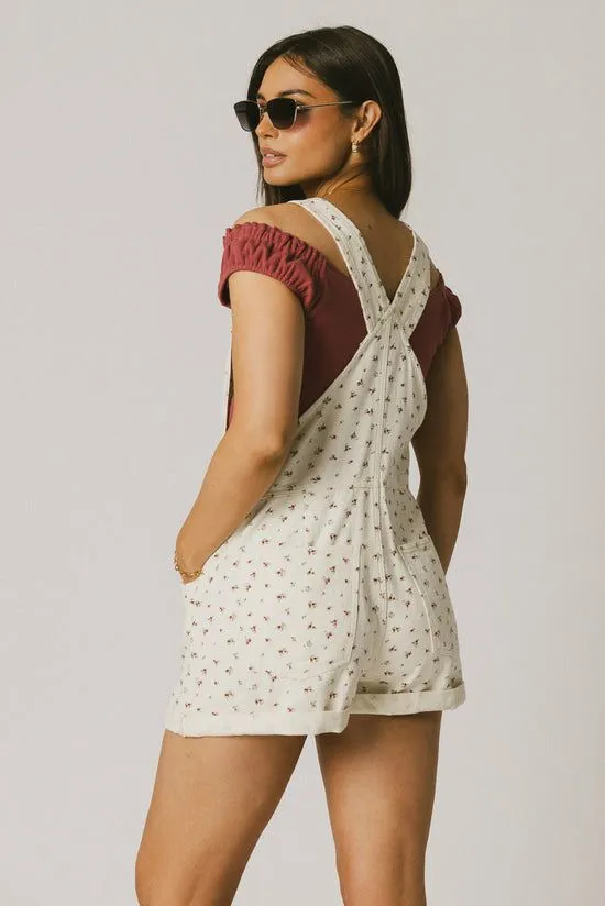 Bohme Danette Floral Overalls Ecru Women Jumpsuits and Overalls