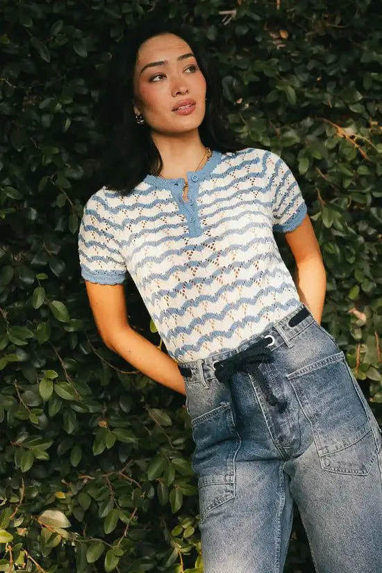 Bohme Eddie Knit Sweater In Blue Blue Women Sweaters