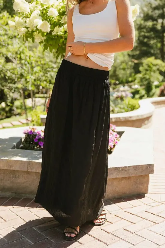 Bohme Eliza Textured Maxi Skirt Black Women All Bottoms
