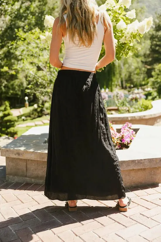 Bohme Eliza Textured Maxi Skirt Black Women All Bottoms