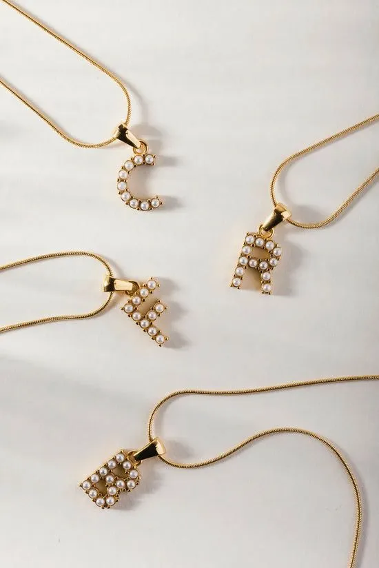 Bohme Emily Pearl Initial Necklace 8211 Tarnish Free Gold Women Jewelry Bohme Emily Pearl Initial Necklace 8211 Tarnish Free Gold Women Jewelry