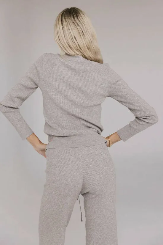 Bohme Evelise Ribbed Cardigan In Grey Grey Women Loungewear