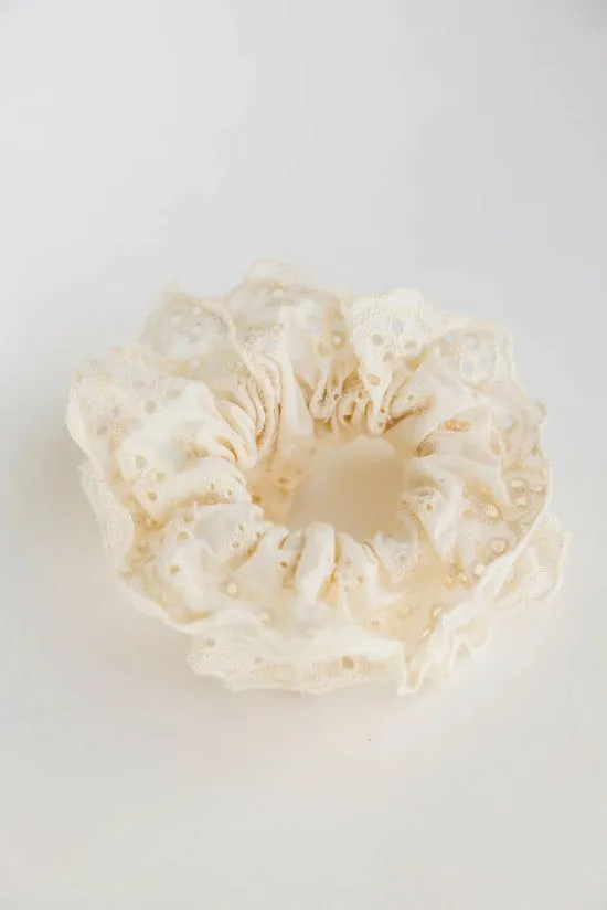 Bohme Floral Lace Scrunchie In Cream Cream Women Hair Accessories